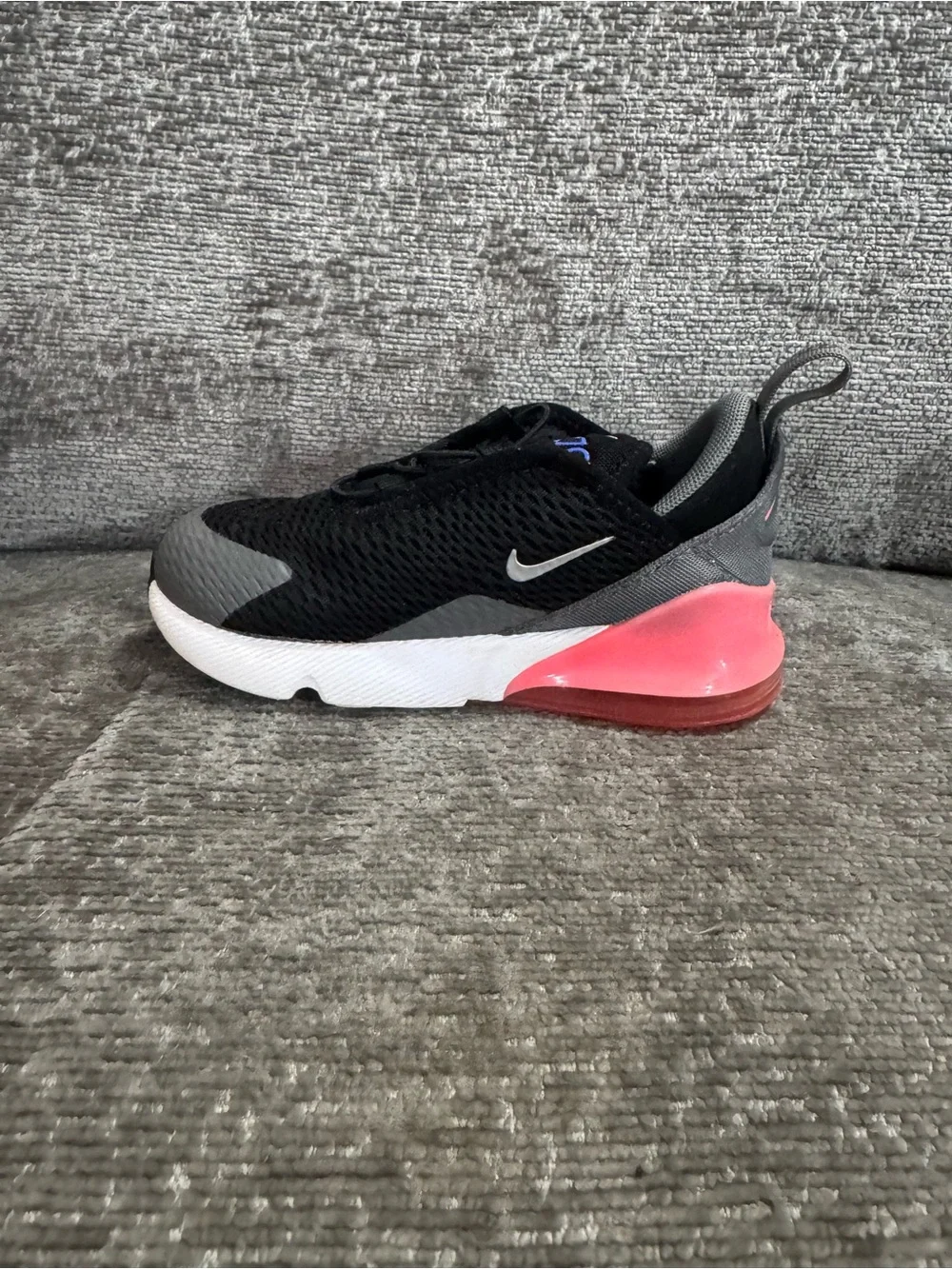 Nike Air Max 270 GS Black Gray Pink Training Sneakers Size 9C